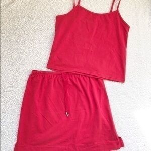 Jantzen red tank and skirt set